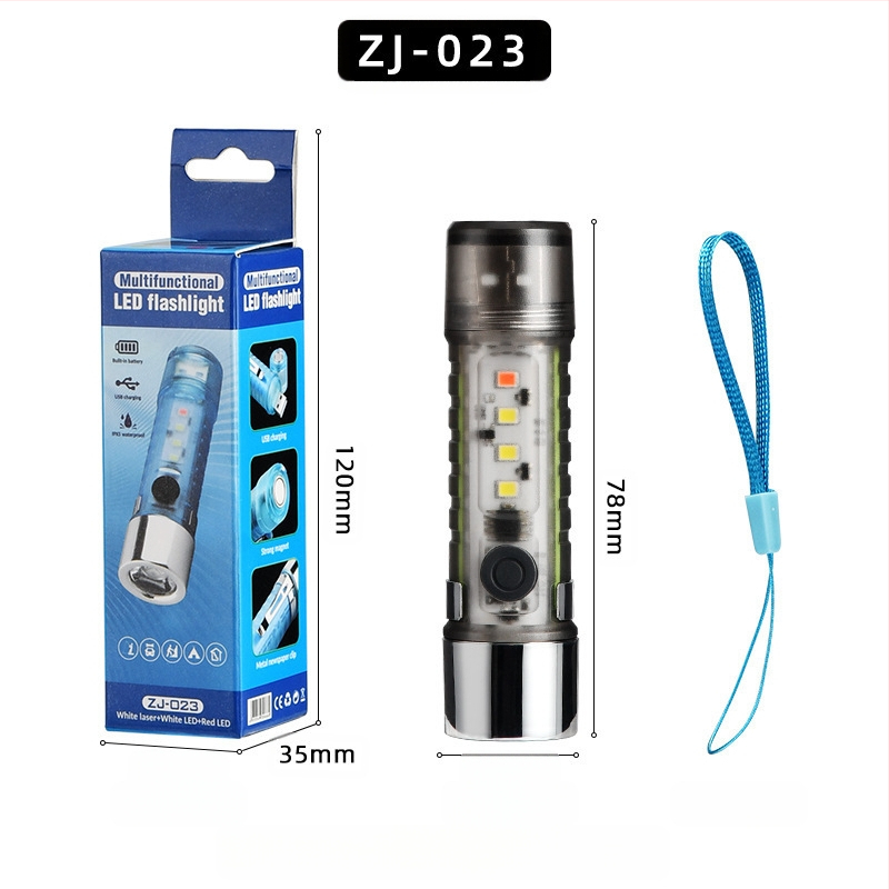 LED мини фенер с ключодържател за къмпинг, водоустойчив, LED+COB, обхват 10–15 м, време на светене 3 ч, капацитет на батерията 400 mAh