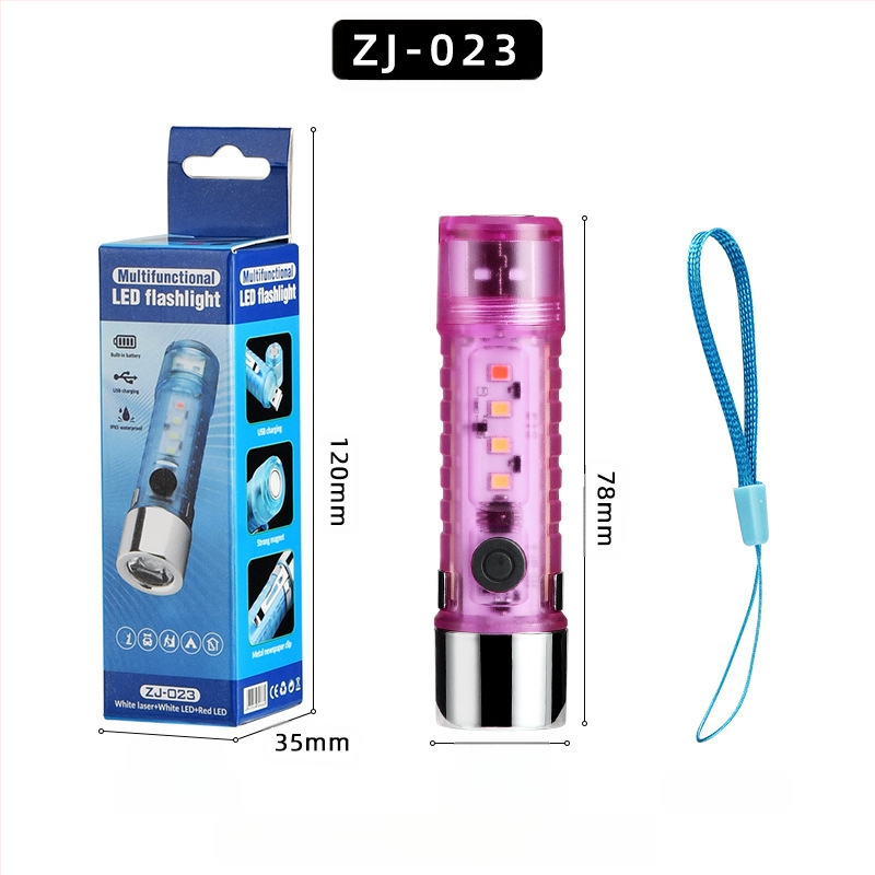 LED мини фенер с ключодържател за къмпинг, водоустойчив, LED+COB, обхват 10–15 м, време на светене 3 ч, капацитет на батерията 400 mAh