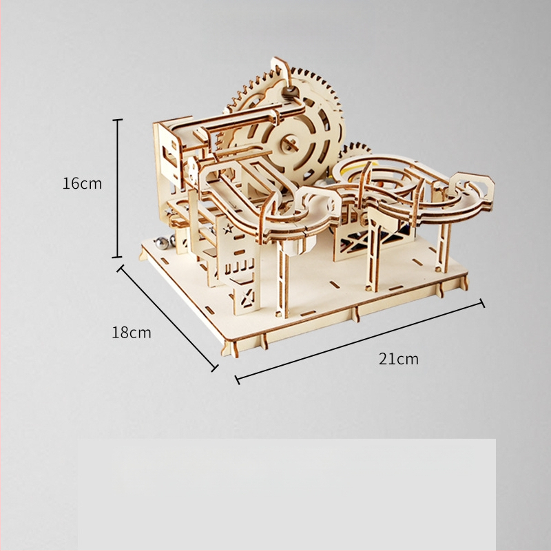Koka DIY zinātnes rotaļlieta: bumbiņas trase ar roku saliekama, bioloģija/ķīmija, 7–14 gadi, Blue Jird
