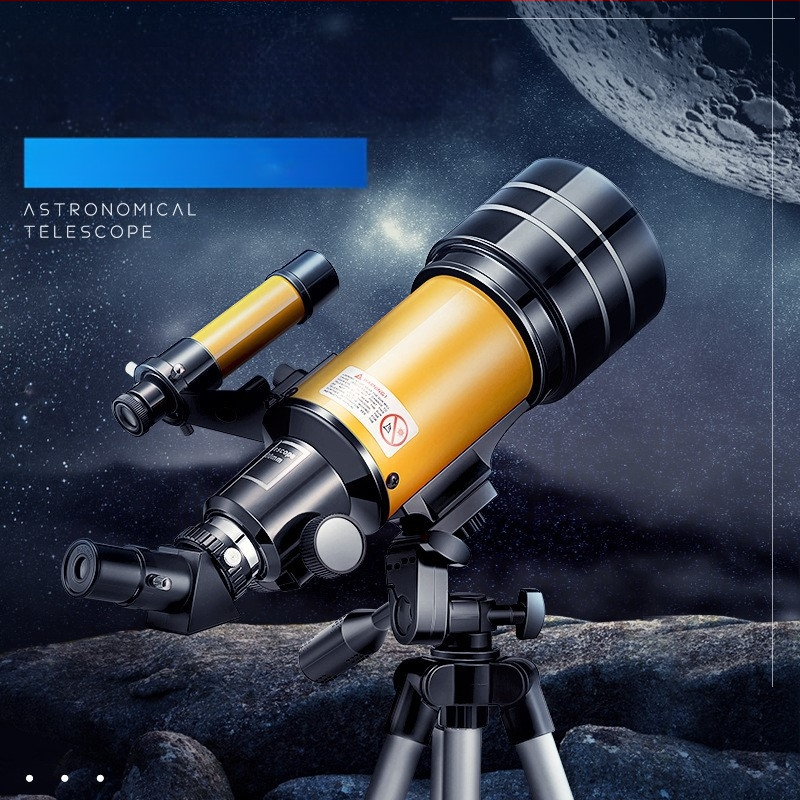 AZM30070M monokuliarinis astronominis teleskopas, 150× didinimas, matymo laukas 1,91°, išėjimo vyzdžio skersmuo 70 mm