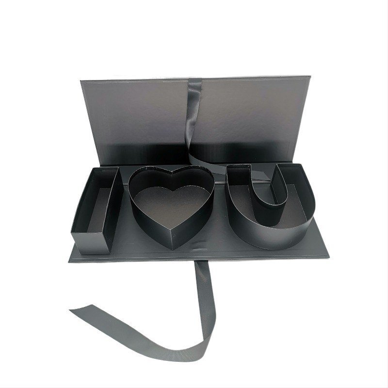 Подаръчна кутия за Свети Валентин с надпис I love you I O U — Meet, хартия/картон, гилдинг със сребърно щамповане, стил модерен, произход Гуанджоу