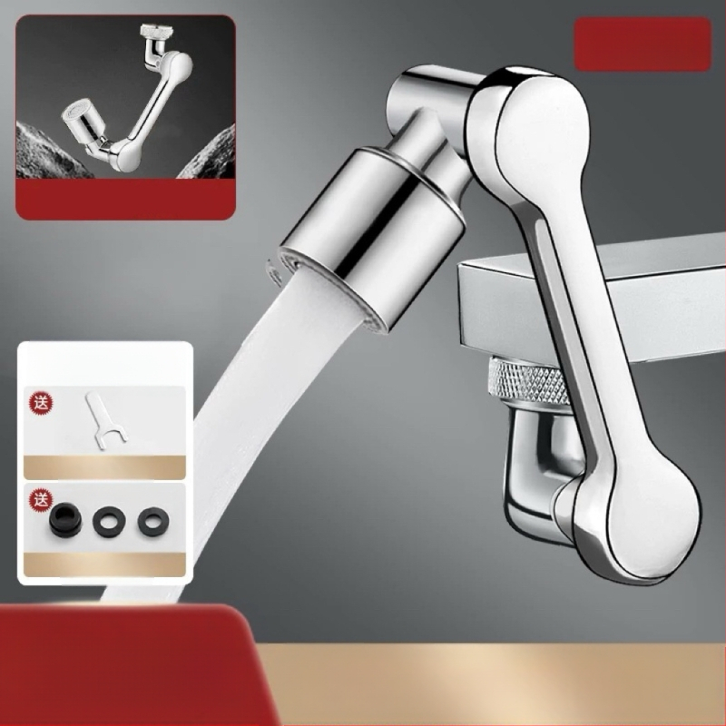 Daugiafunkcinis mechaninis čiaupo išplėtėjas su pasukamu jungtimi, keraminio vožtuvo šerdimi, vieno sujungimo, tinkamas praustuvėi, modelis DY-robotic arm universal faucet 03