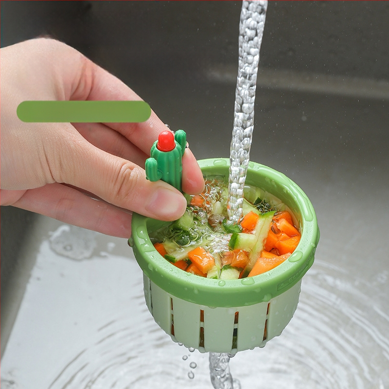 Кухненска филтърна кошничка за мивка с дизайн на кактус — пластмаса, произход Yiwu, модерен минималистичен стил, пускане лято 2024