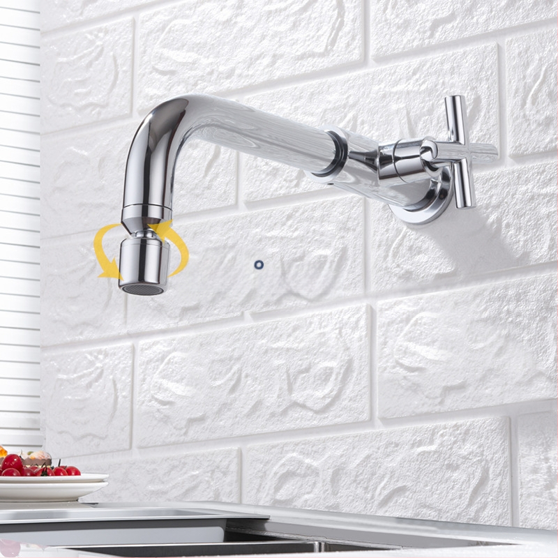 Įmontuojamas į sieną virtuvės čiaupas, varinis korpusas, keramikinis kartridžas, G1/2 jungtys, darbinė temperatūra 1–80°C