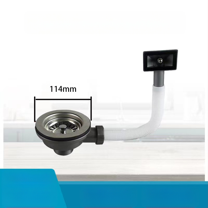 Evropski stil odvodnje sudopera s prelijevanjem, 304 nerđajući čelik, model 110/114, težina 240 g