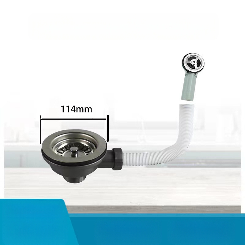 Evropski stil odvodnje sudopera s prelijevanjem, 304 nerđajući čelik, model 110/114, težina 240 g