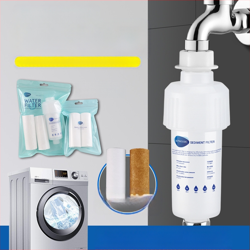 Vandens valymo filtro elemento su PP medvilne, išankstinis filtras, trijų branduolių korpusas