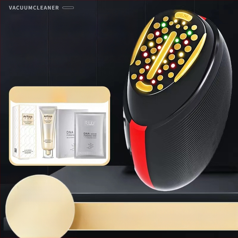 Mājas lietošanai paredzēts sejas kopšanas ierīce ar EMS mikrostraumu un fotonisko gaismas terapiju ādas atjaunošanai, pārnēsājams, iekšējā akumulatora jauda 1200–2000 mAh