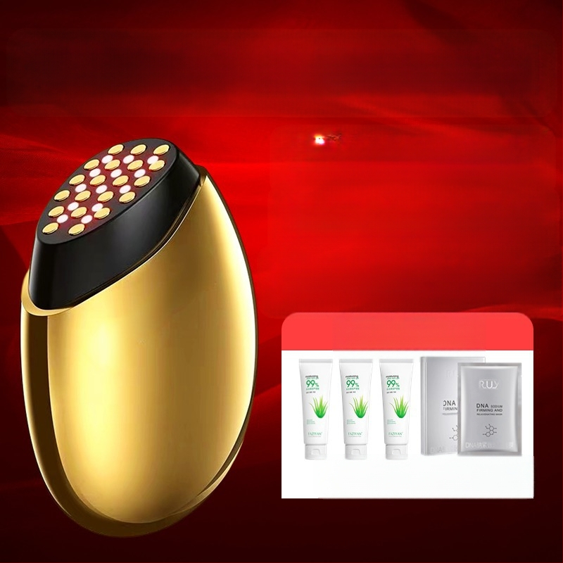 Mājas lietošanai paredzēts sejas kopšanas ierīce ar EMS mikrostraumu un fotonisko gaismas terapiju ādas atjaunošanai, pārnēsājams, iekšējā akumulatora jauda 1200–2000 mAh