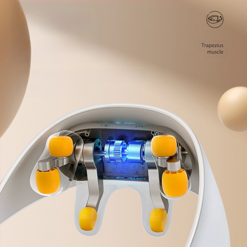 Massager za vrat i ramena s infracrvenom fizioterapijom, 6 masažnih glava, punjivi, model A6688, 3 brzine