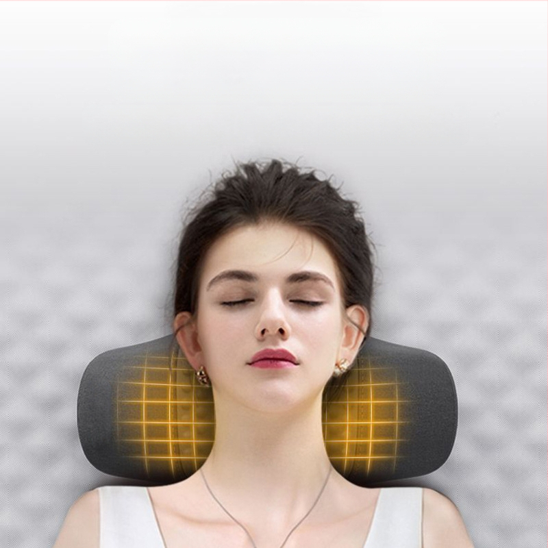 Perne de masaj cervicală cu vibrare și compresie caldă – 2 capete, reîncărcabilă, cu temporizator, pentru gât, spate, talie și picioare