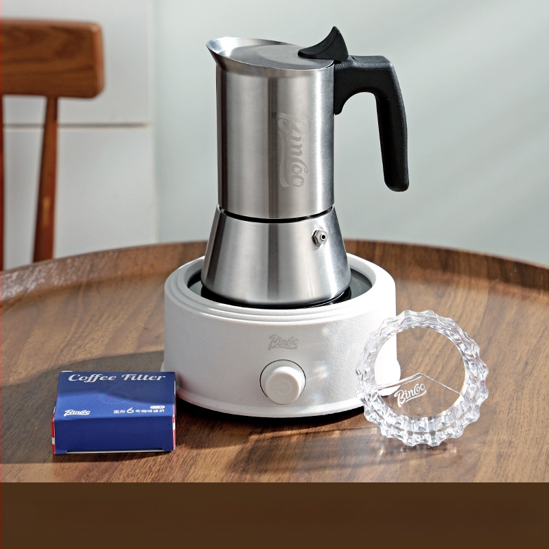 Bincoo едноклапанна мока пот от неръждаема стомана, италиански стил, домашна компактна кафеварка за концентрирано извличане