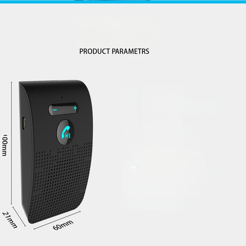 Bluetooth hands-free για αυτοκίνητο με περίβλημα από ABS, εγκατάσταση σε ηλιοπροστατευτικό, συμβατό με όλα τα κινητά τηλέφωνα