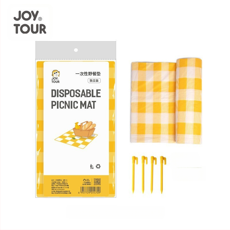 JOYTOUR WT-2023.3 – Vienreizējās lietošanas piknika paklājiņš, biezāks kempingam, PE audums, 3-6 cilvēkiem