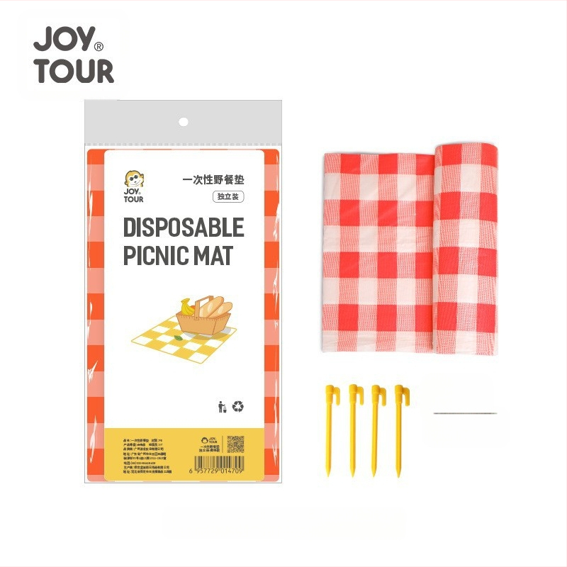 JOYTOUR WT-2023.3 – Vienreizējās lietošanas piknika paklājiņš, biezāks kempingam, PE audums, 3-6 cilvēkiem