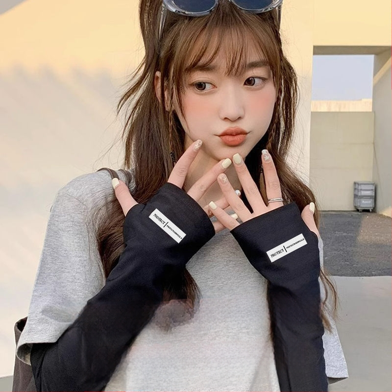 Moteriškos Ice Silk UV rankovės lauko važiavimui – laisvas kirpimas, poliesterio-spandekso mišinys