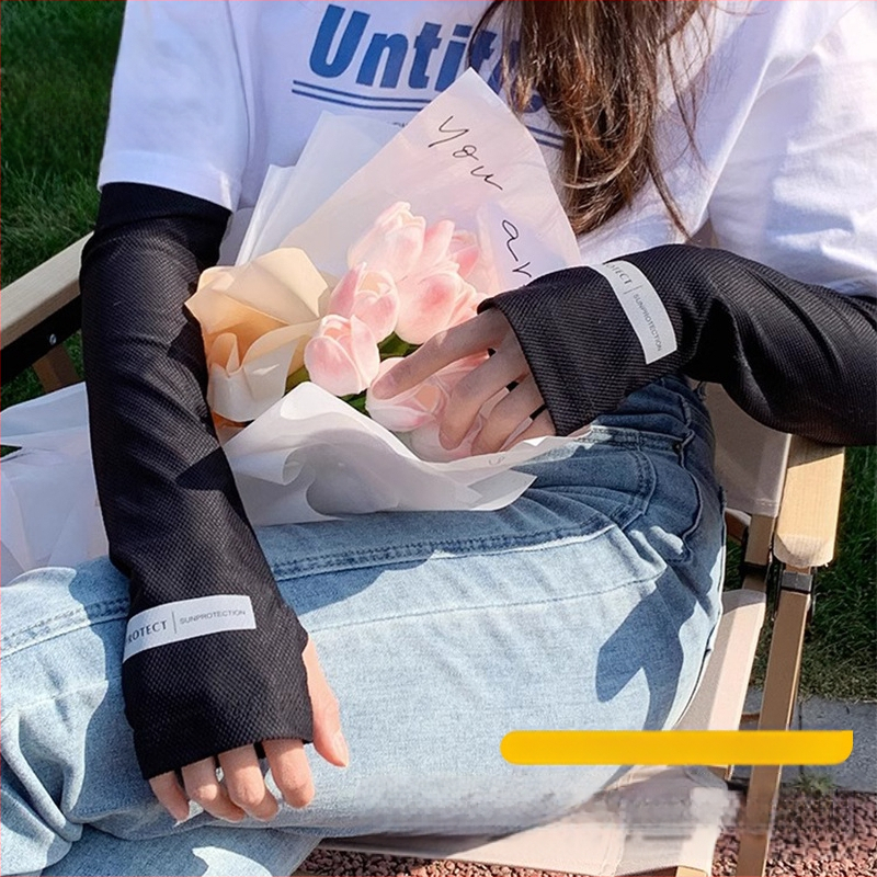 Moteriškos Ice Silk UV rankovės lauko važiavimui – laisvas kirpimas, poliesterio-spandekso mišinys