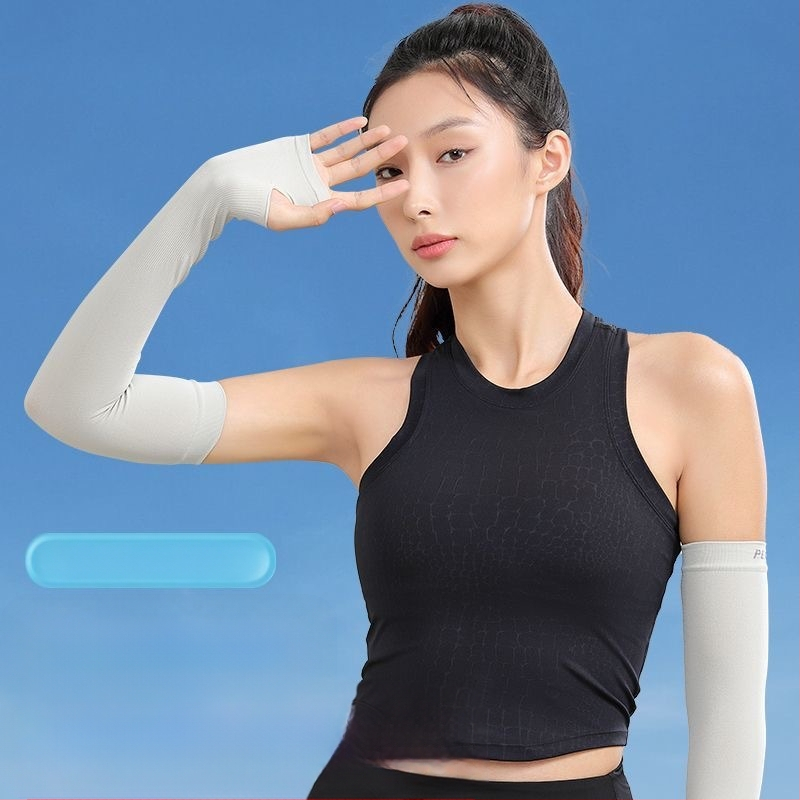 Peak UV ръкави за колоездене със ледена коприна, полиестерна материя, UV защита, лакътна защита