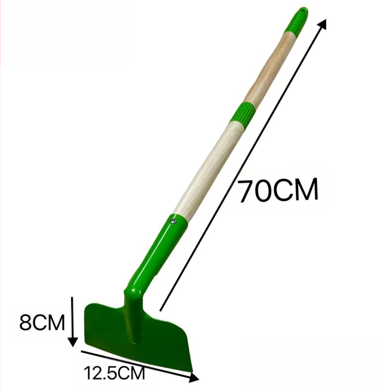 Vaikų kastuvėlių rinkinys smėliui ir sodui – plieninis korpusas, medinė rankena, kastuvėlės galvutės svoris 323 g, tinkamas namų sodo ir lauko žaidimams prie jūros