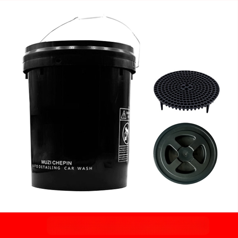 Divu kannu auto mazgāšanas komplekts ar vāku, izgatavots no rūpnieciska cieta plastika, pārnēsājams, modelis LTS001, ar smilšu filtrēšanas režģi