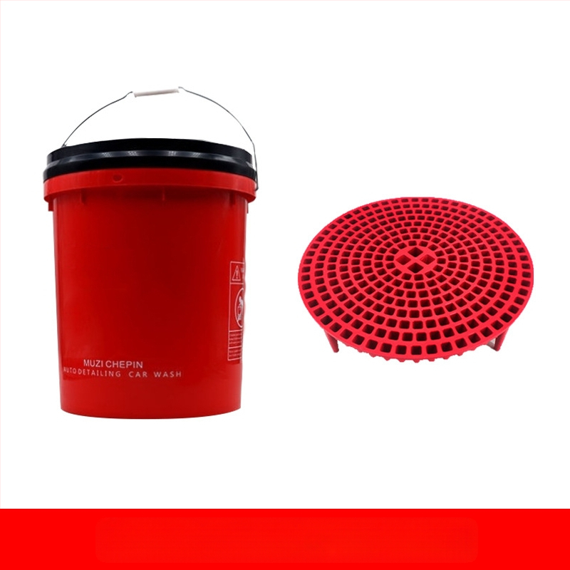 Divu kannu auto mazgāšanas komplekts ar vāku, izgatavots no rūpnieciska cieta plastika, pārnēsājams, modelis LTS001, ar smilšu filtrēšanas režģi