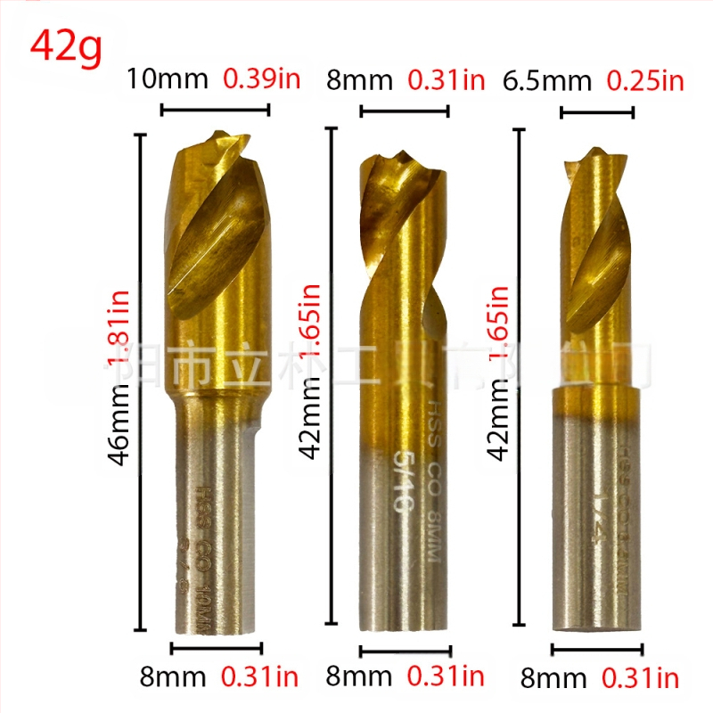 Liberty Дриль бит за точково заваряване с титаново покритие върху високоскоростна стомана, с прав штифт, съдържа кобалт – за премахване на заваръчни точки по автомобилна ламарина