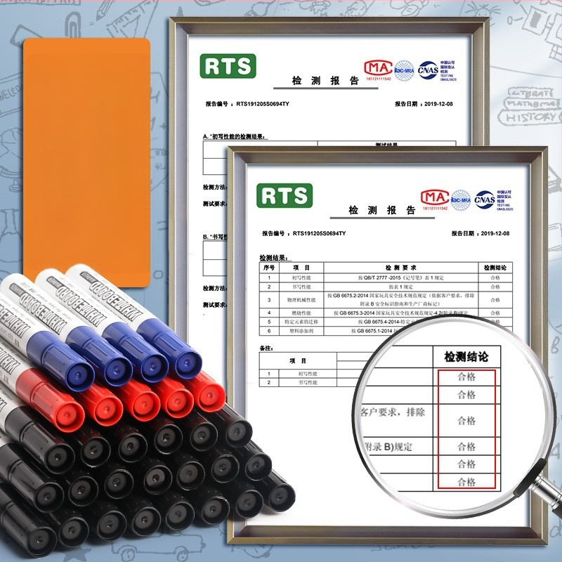 Go Grass LC002S Διαγραμμένος μαρκαδόρος για πίνακα – με βάση το νερό, σετ 10 τεμαχίων, πλαστικό περίβλημα, σε κουτί