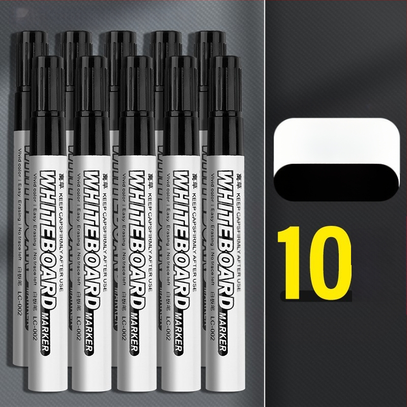 Go Grass LC002S Διαγραμμένος μαρκαδόρος για πίνακα – με βάση το νερό, σετ 10 τεμαχίων, πλαστικό περίβλημα, σε κουτί