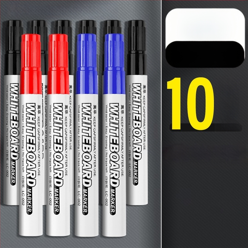 Go Grass LC002S Διαγραμμένος μαρκαδόρος για πίνακα – με βάση το νερό, σετ 10 τεμαχίων, πλαστικό περίβλημα, σε κουτί