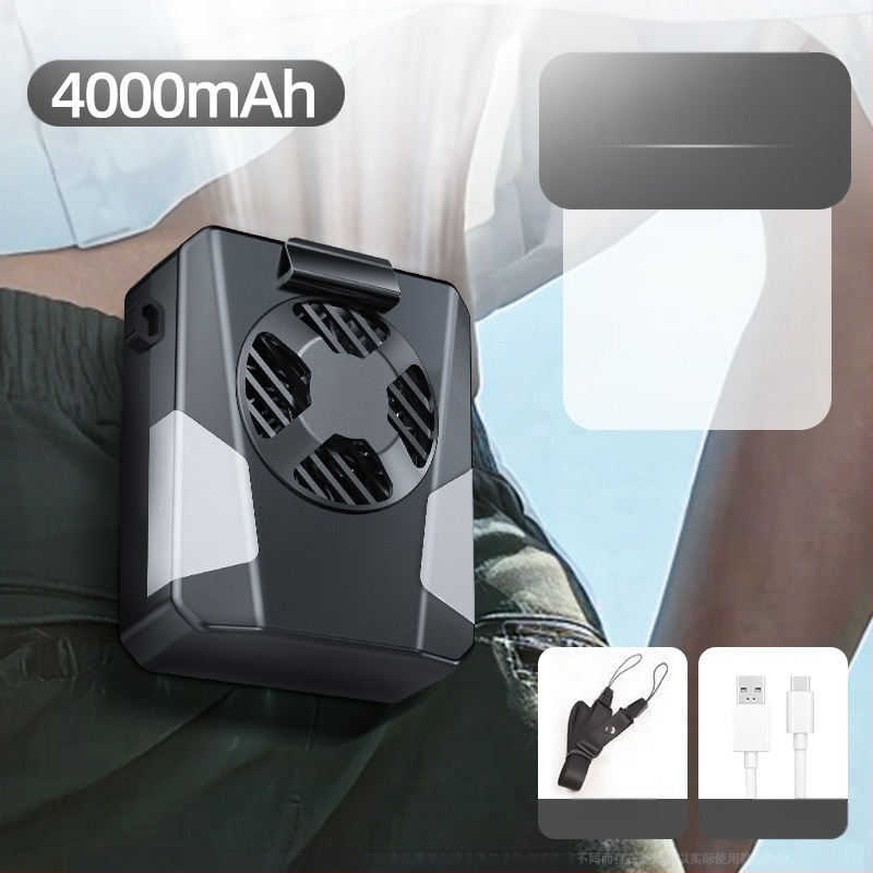 Juosmens ventiliatorius sportui, USB maitinimas, 3 greičiai, triukšmas 36–45 dB, 5V 3W, įmontuota baterija 2000–4000 mAh