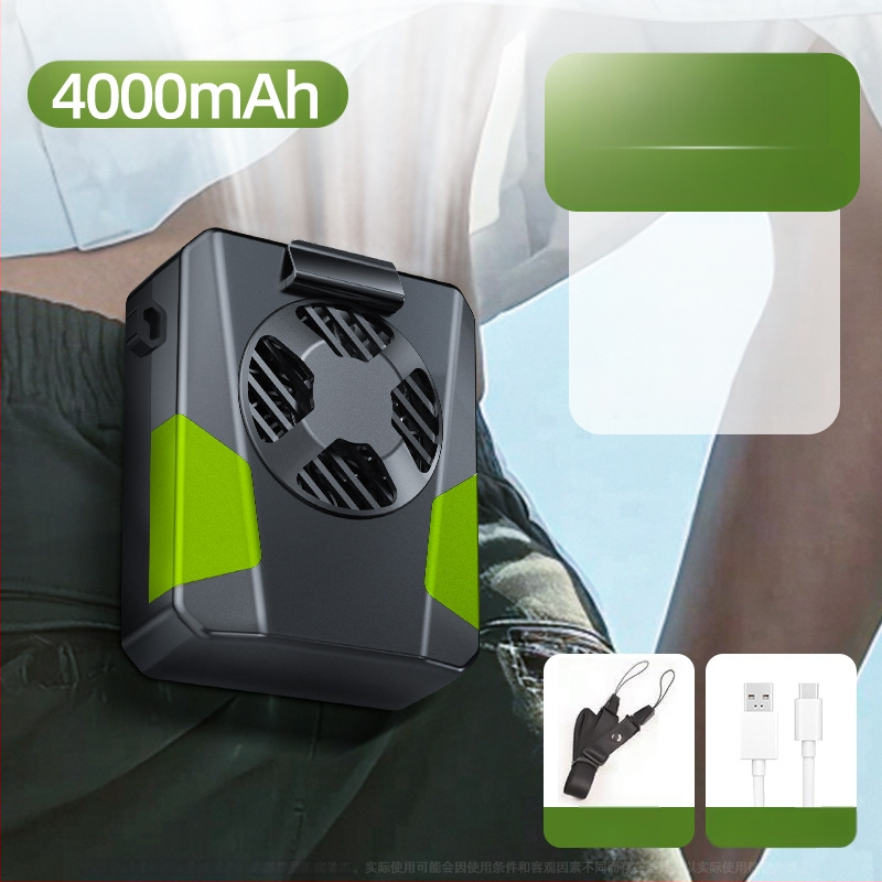 Juosmens ventiliatorius sportui, USB maitinimas, 3 greičiai, triukšmas 36–45 dB, 5V 3W, įmontuota baterija 2000–4000 mAh