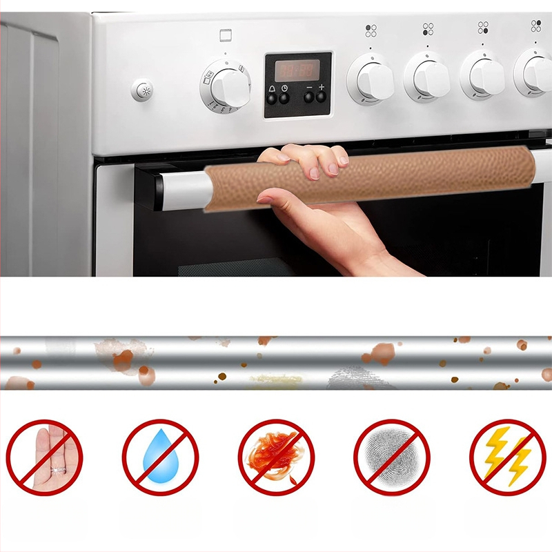 Šaldytuvo rankenos apsauginis dangtelis; Medžiaga: PU + Velcro audinys; Pagrindinė audinio sudėtis: PU (50%); Papildoma sudedamoji dalis: poliesteris (50%); Stilius: šiaurietiškas stilius