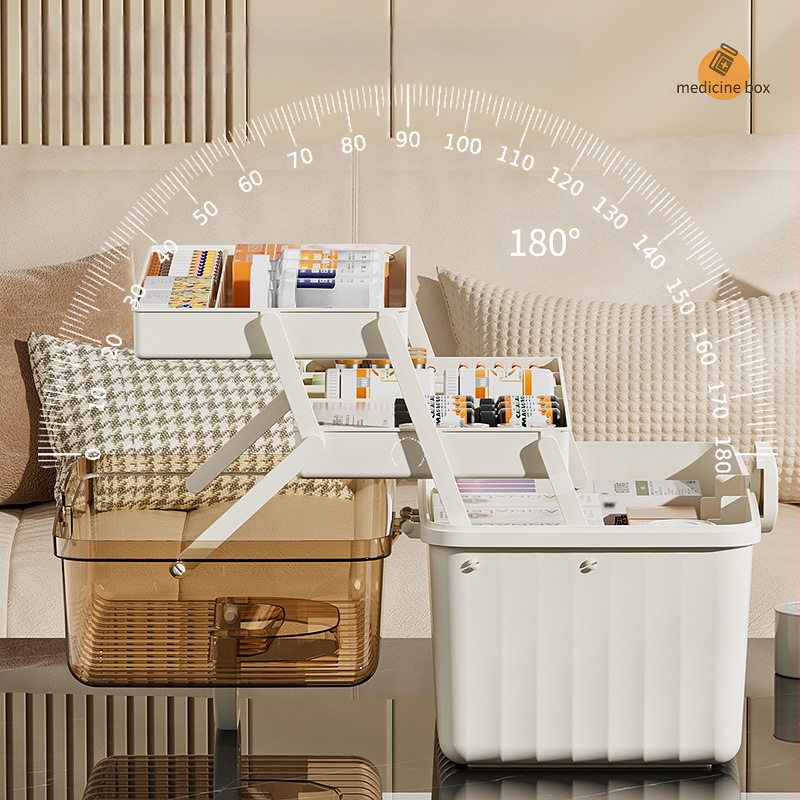 Ντουλάπι φαρμάκων, 12 διαμερίσματα, πλαστικό, φορητό, με δυνατότητα λογότυπου