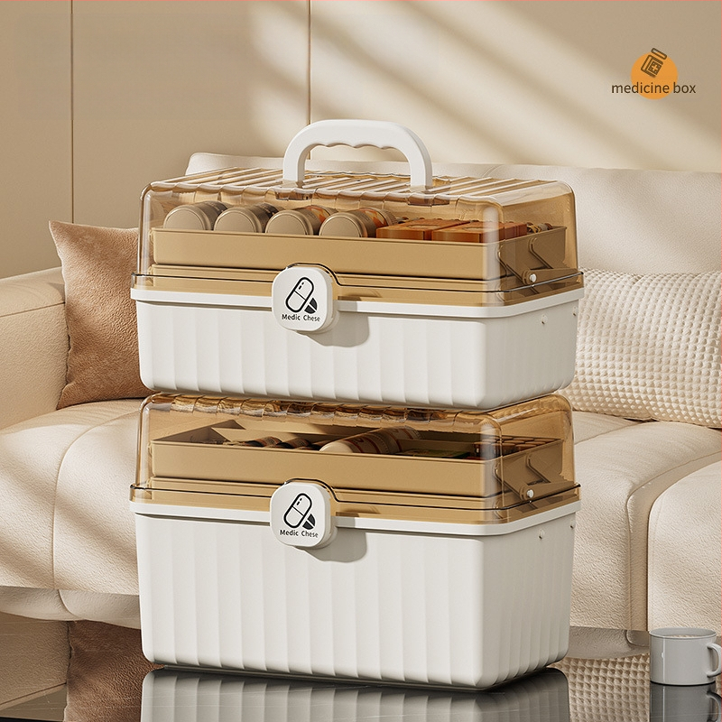 Ντουλάπι φαρμάκων, 12 διαμερίσματα, πλαστικό, φορητό, με δυνατότητα λογότυπου