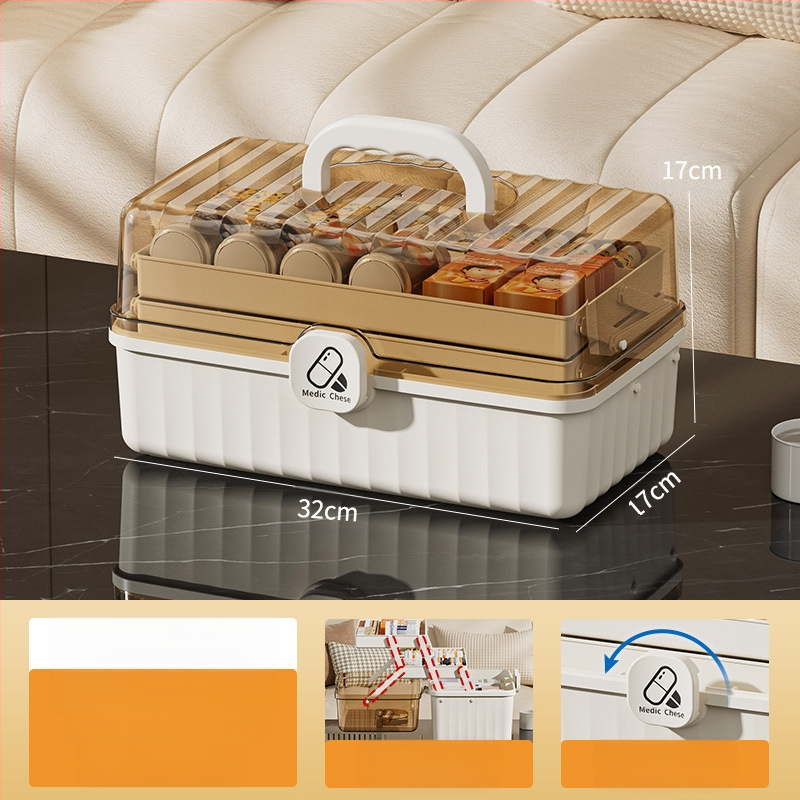 Ντουλάπι φαρμάκων, 12 διαμερίσματα, πλαστικό, φορητό, με δυνατότητα λογότυπου