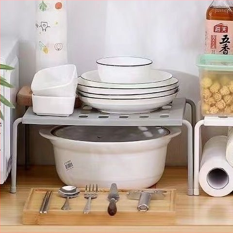 Virtuvės sulankstomas laikiklis spintelėms ir indams — plastikinis daugiafunkcinis organizatorius prieskonėms