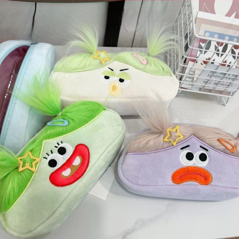 Velūrinis pliušinis rašiklių dėklas Korejos stiliuje, prekės ženklas Qiyan, universalus dizainas, didžiųjų akių monstro dizainas