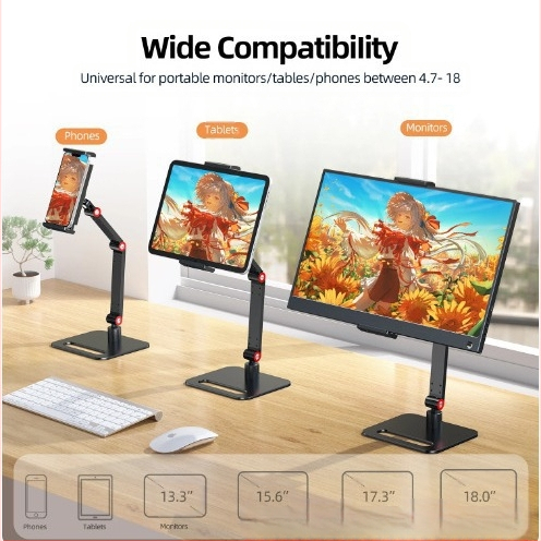 Sulankstomas monitoriaus laikiklis iPadui – nešiojamas išorinis ekranas