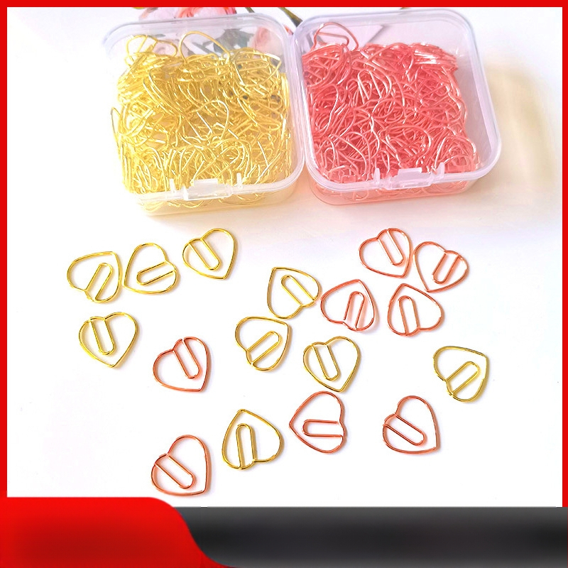 Mini širdies formos popieriaus klipsas – metalinis biuro aksesuaras, dėžutėje pakuotė (Prekės ženklas: Exhibition Giant; Medžiaga: Metalas; Pakuotė: Dėžutė; Modelis: Mini Love Paper Clip)