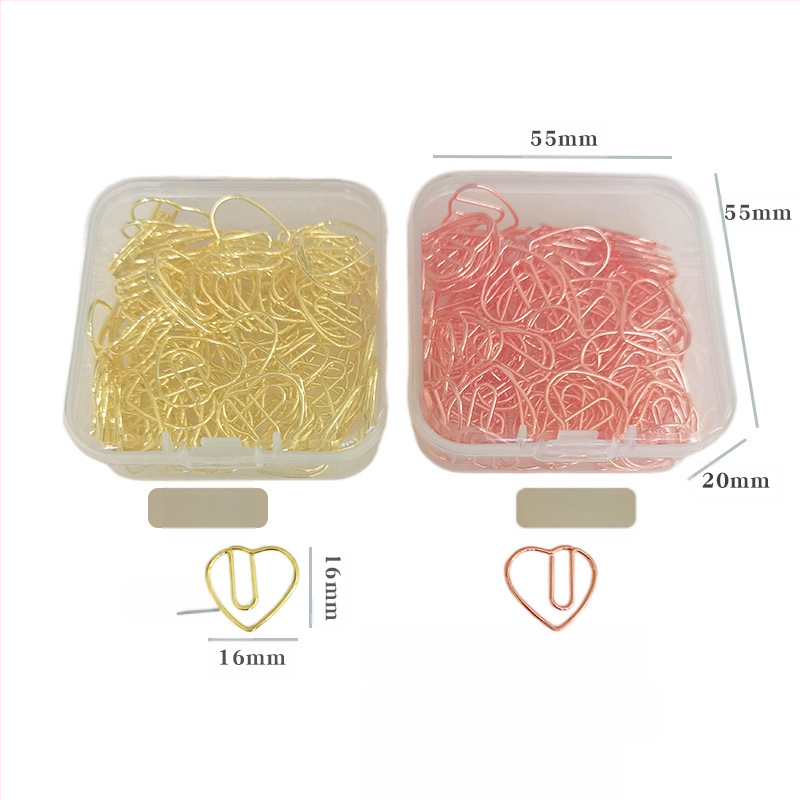 Mini širdies formos popieriaus klipsas – metalinis biuro aksesuaras, dėžutėje pakuotė (Prekės ženklas: Exhibition Giant; Medžiaga: Metalas; Pakuotė: Dėžutė; Modelis: Mini Love Paper Clip)