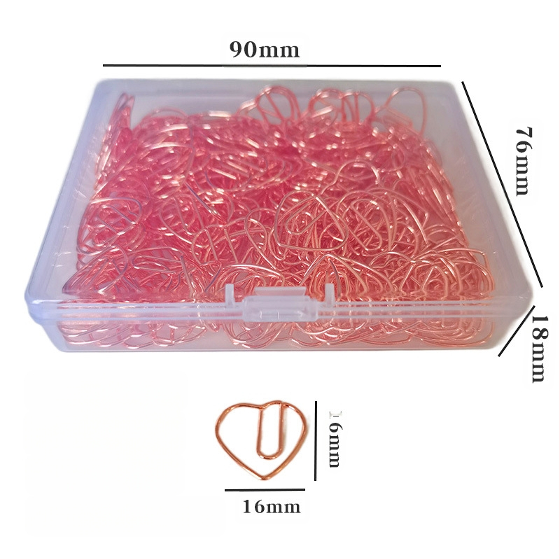 Mini širdies formos popieriaus klipsas – metalinis biuro aksesuaras, dėžutėje pakuotė (Prekės ženklas: Exhibition Giant; Medžiaga: Metalas; Pakuotė: Dėžutė; Modelis: Mini Love Paper Clip)