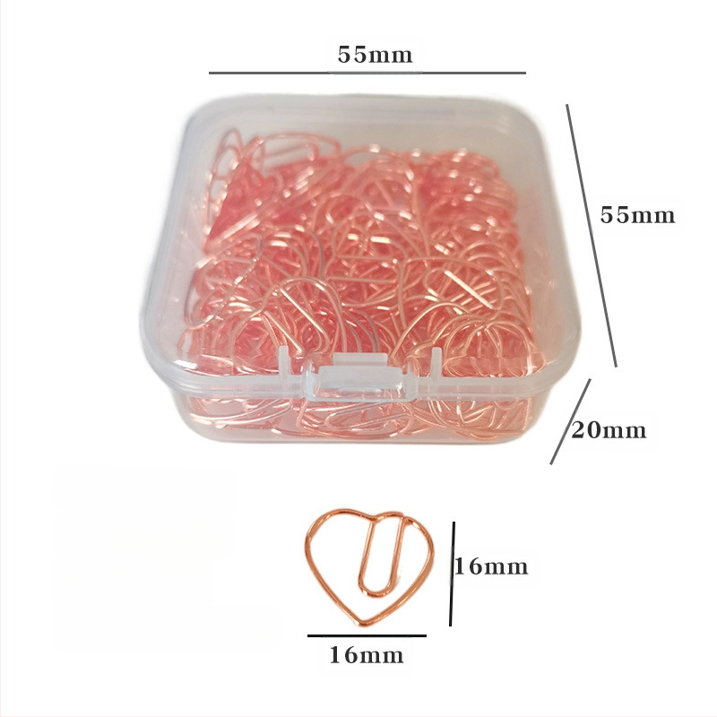 Mini širdies formos popieriaus klipsas – metalinis biuro aksesuaras, dėžutėje pakuotė (Prekės ženklas: Exhibition Giant; Medžiaga: Metalas; Pakuotė: Dėžutė; Modelis: Mini Love Paper Clip)