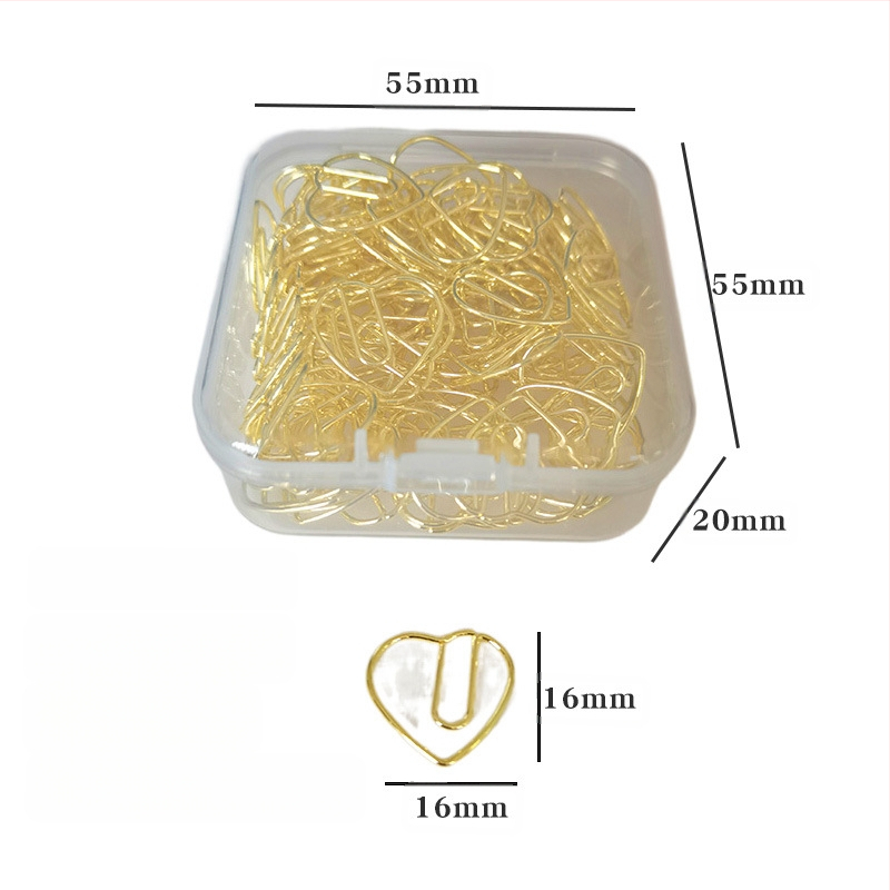 Mini širdies formos popieriaus klipsas – metalinis biuro aksesuaras, dėžutėje pakuotė (Prekės ženklas: Exhibition Giant; Medžiaga: Metalas; Pakuotė: Dėžutė; Modelis: Mini Love Paper Clip)