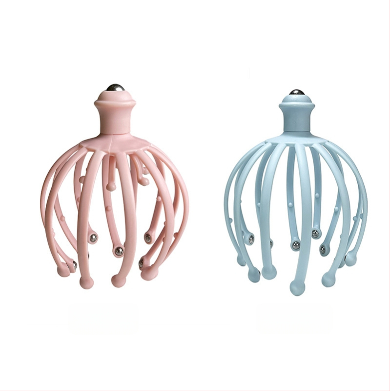 Glava masažera s odvojivim 12- i 18-kandži čeličnih kuglica za skalp, plastično kućište, 70–135 g, za masažu zdravlja