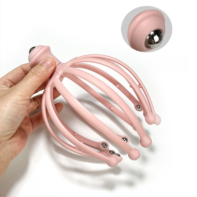 Glava masažera s odvojivim 12- i 18-kandži čeličnih kuglica za skalp, plastično kućište, 70–135 g, za masažu zdravlja