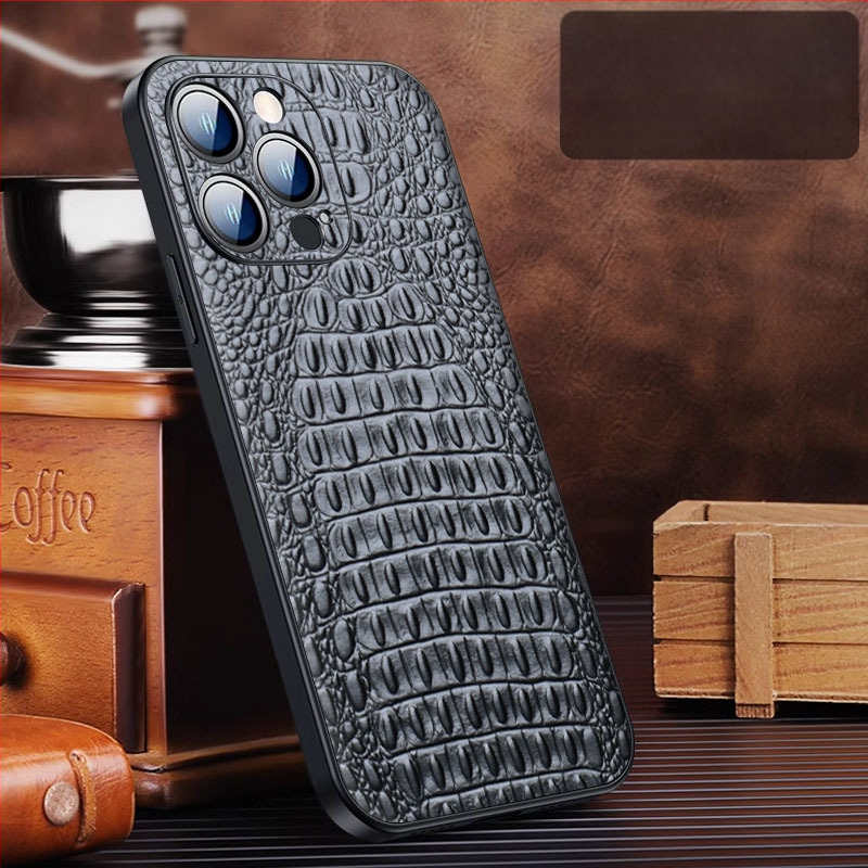 Ādas aizmugurējais vāciņš iPhone 15 Pro/Plus/Pro Max — izturīgs pret kritieniem, biznesa stils, no Wobiloo/Wabiro