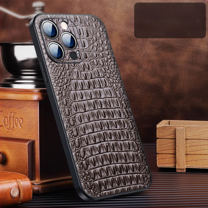 Ādas aizmugurējais vāciņš iPhone 15 Pro/Plus/Pro Max — izturīgs pret kritieniem, biznesa stils, no Wobiloo/Wabiro