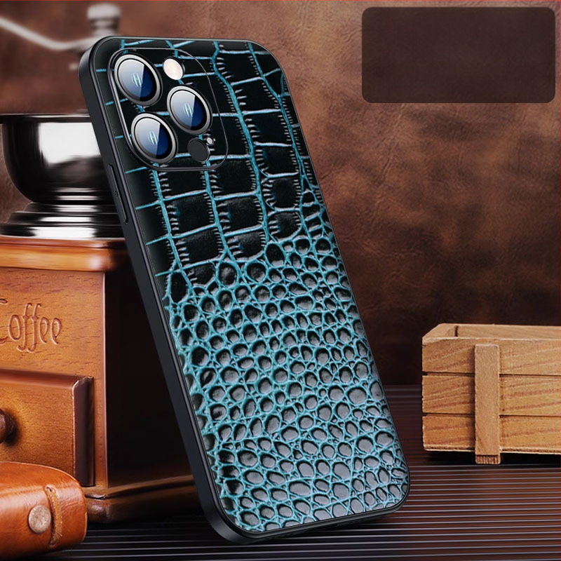 Ādas aizmugurējais vāciņš iPhone 15 Pro/Plus/Pro Max — izturīgs pret kritieniem, biznesa stils, no Wobiloo/Wabiro