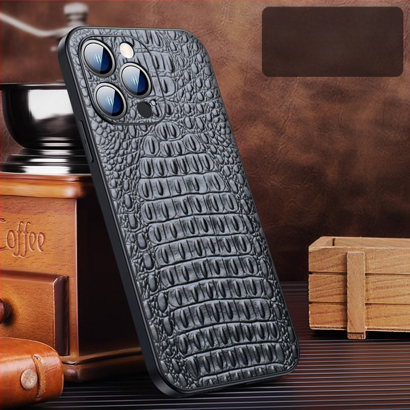 Ādas aizmugurējais vāciņš iPhone 15 Pro/Plus/Pro Max — izturīgs pret kritieniem, biznesa stils, no Wobiloo/Wabiro