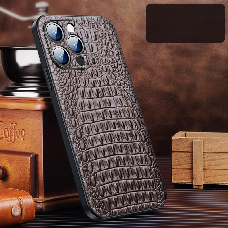 Ādas aizmugurējais vāciņš iPhone 15 Pro/Plus/Pro Max — izturīgs pret kritieniem, biznesa stils, no Wobiloo/Wabiro